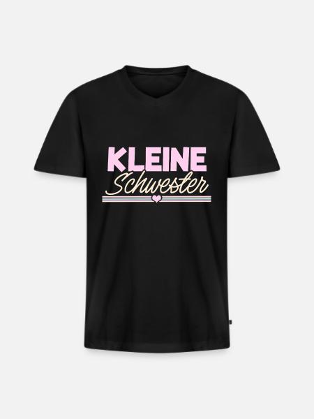 Kleine Schwester - Männer Premium Bio T-Shirt mit V-Ausschnitt - Schwarz