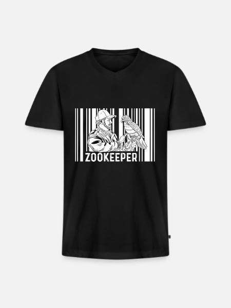 Zookeeper Retro Zoologist Gift - Men's Premium Organic T-shirt with V-neck - black