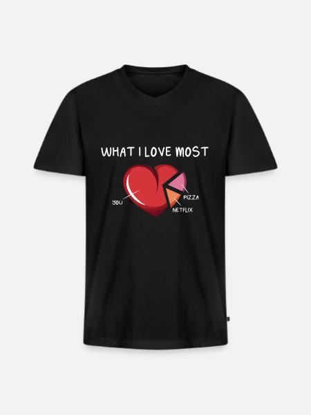 Fortrinsvis en kæreste eller kæreste gave - Premium økologisk T-shirt med V-hals til mænd - sort