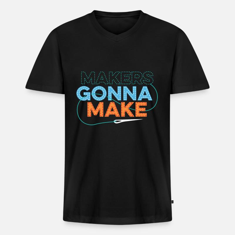 Macher werden machen Modedesigner Gift - Männer Premium Bio T-Shirt mit V-Ausschnitt - Schwarz
