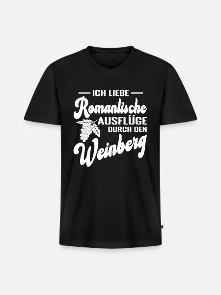Weinberg Winzer Weinlese Weinbauer - Männer Premium Bio T-Shirt mit V-Ausschnitt - Schwarz