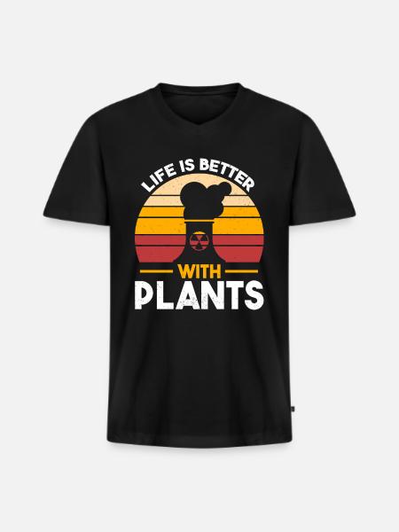 Atomkraftwerk Nuklear Radioaktiv Kernenergie - Männer Premium Bio T-Shirt mit V-Ausschnitt - Schwarz