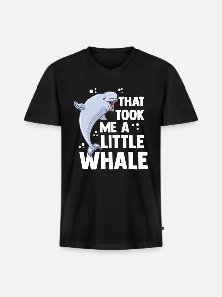 Wal Meeressäuger Weißwal Meer - Männer Premium Bio T-Shirt mit V-Ausschnitt - Schwarz