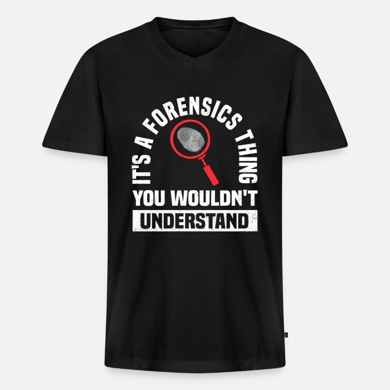 Forensiker Kriminaltechnik Spurensicherung - Männer Premium Bio T-Shirt mit V-Ausschnitt - Schwarz