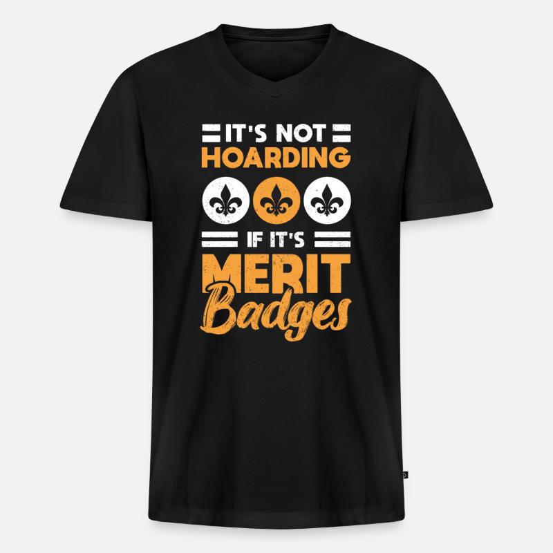 Pfadfinder Abzeichen Scouting - Männer Premium Bio T-Shirt mit V-Ausschnitt - Schwarz