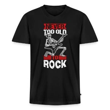 Gitarrist Rock and Roll Gitarre Rockmusik - Männer Premium Bio T-Shirt mit V-Ausschnitt - Schwarz - Vorne - Nico (187cm)