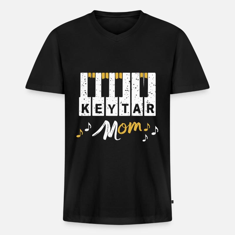 Keytar Keyboard Geschenk - Männer Premium Bio T-Shirt mit V-Ausschnitt - Schwarz