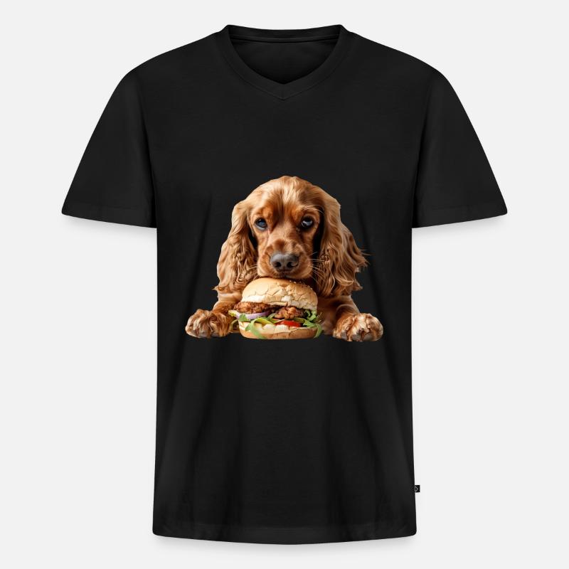 Cocker Spaniel - Männer Premium Bio T-Shirt mit V-Ausschnitt - Schwarz