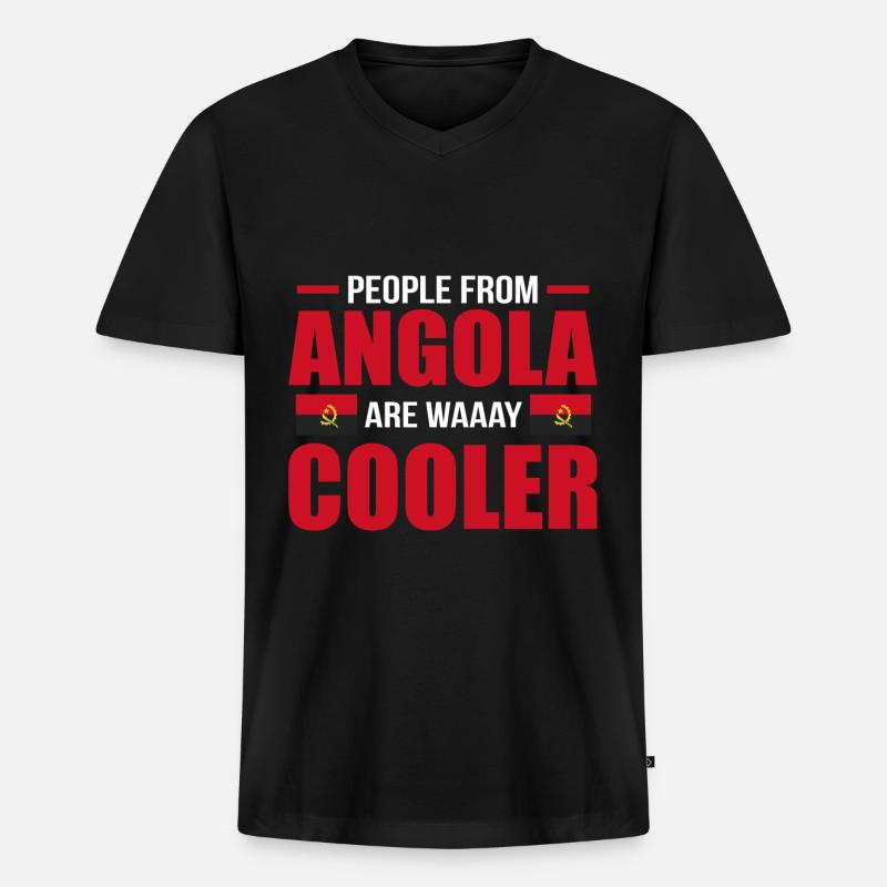 Angola - Männer Premium Bio T-Shirt mit V-Ausschnitt - Schwarz