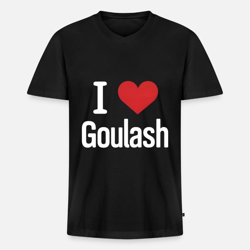Gulasch - Männer Premium Bio T-Shirt mit V-Ausschnitt - Schwarz