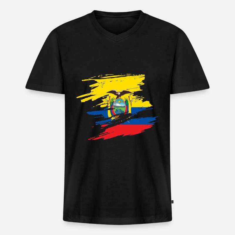 Ecuador - Männer Premium Bio T-Shirt mit V-Ausschnitt - Schwarz