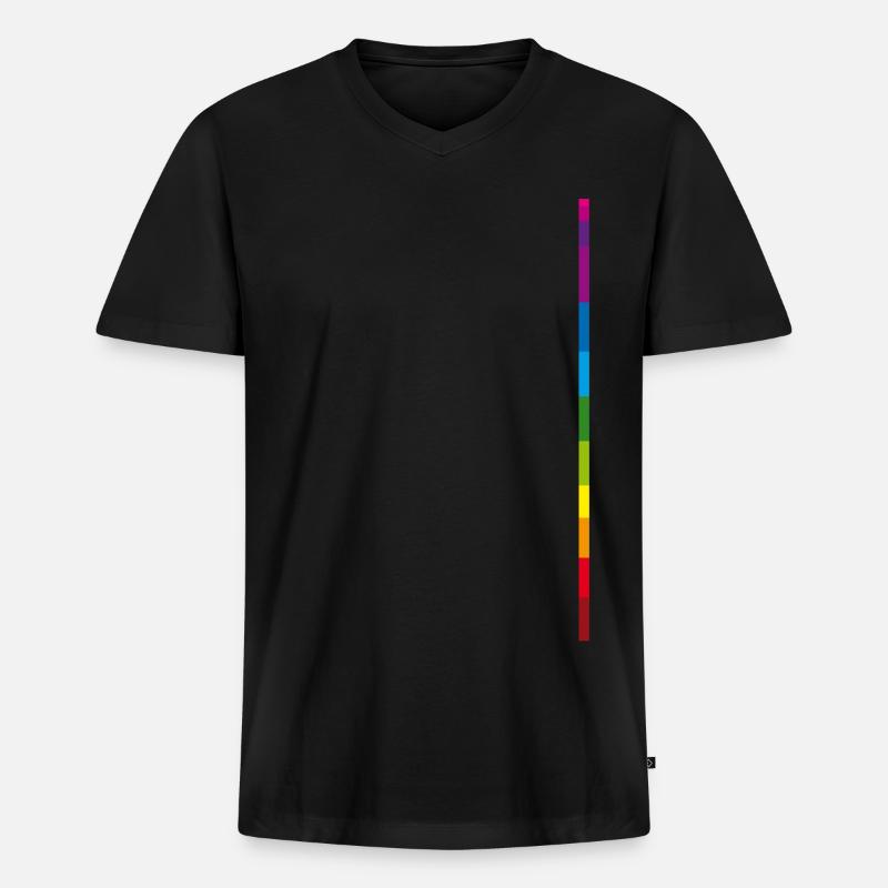 Regenbogen - Männer Premium Bio T-Shirt mit V-Ausschnitt - Schwarz