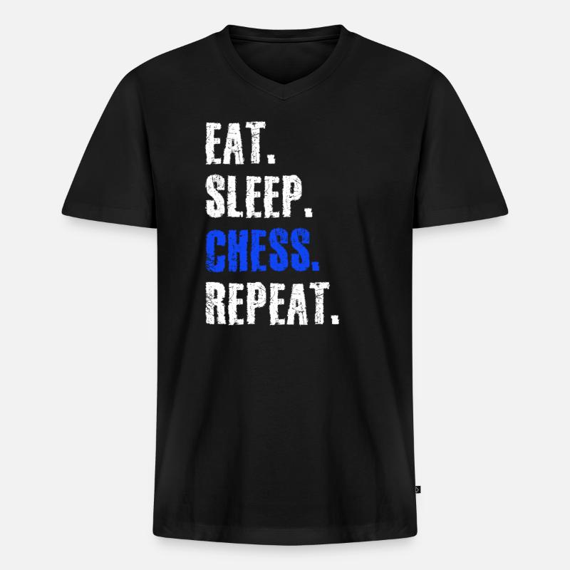 schach - Männer Premium Bio T-Shirt mit V-Ausschnitt - Schwarz
