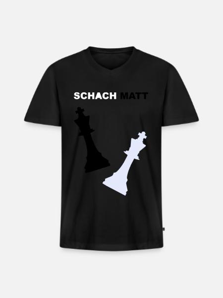 Schach - Männer Premium Bio T-Shirt mit V-Ausschnitt - Schwarz
