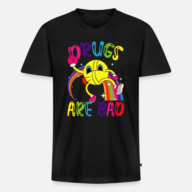 Festival Psychedelic - Männer Premium Bio T-Shirt mit V-Ausschnitt - Schwarz