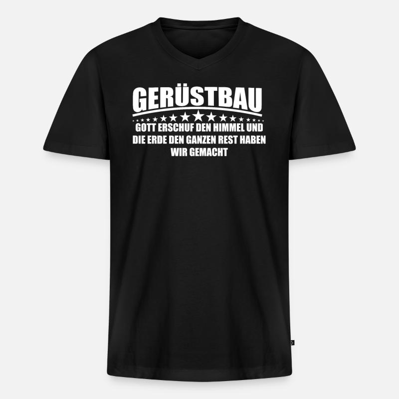 Gerüstbau Stolz & Ehre Gerüstbauer Geschenk - Männer Premium Bio T-Shirt mit V-Ausschnitt - Schwarz