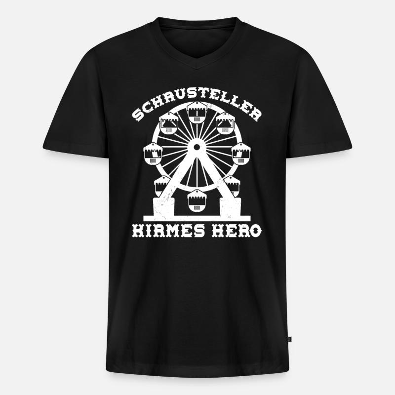Schausteller Achterbahn Freizeitpark Rollercoaster - Männer Premium Bio T-Shirt mit V-Ausschnitt - Schwarz