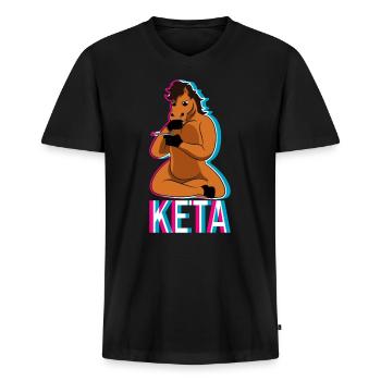 Rave Keta Festival - Men's Premium Organic T-shirt with V-neck - black - Front - Nico (187cm)