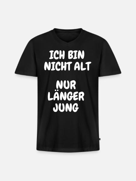 Ich bin nicht Alt nur länger Jung Lustig Geschenk - Männer Premium Bio T-Shirt mit V-Ausschnitt - Schwarz