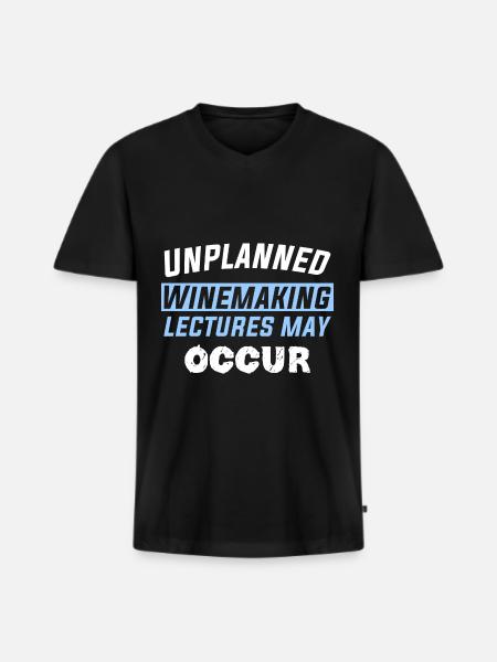 Unplanned Winemaking lectures may occur - Männer Premium Bio T-Shirt mit V-Ausschnitt - Schwarz