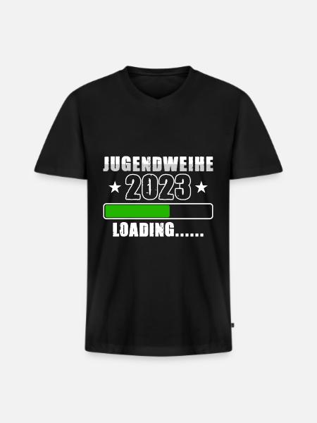 Jugendweihe 2023 Loading - Männer Premium Bio T-Shirt mit V-Ausschnitt - Schwarz