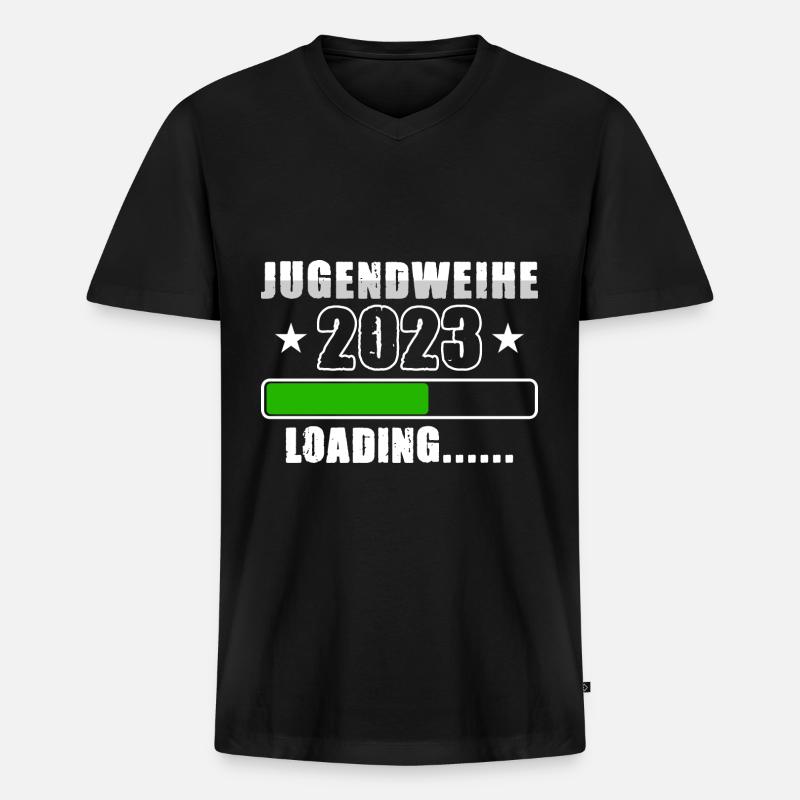 Jugendweihe 2023 Loading - Männer Premium Bio T-Shirt mit V-Ausschnitt - Schwarz