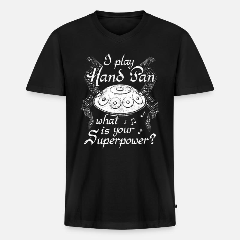 Handpan - Männer Premium Bio T-Shirt mit V-Ausschnitt - Schwarz