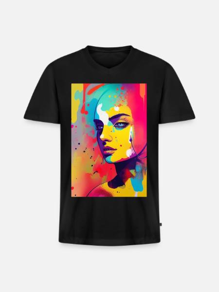 Abstract art - Men's Premium Organic T-shirt with V-neck - black