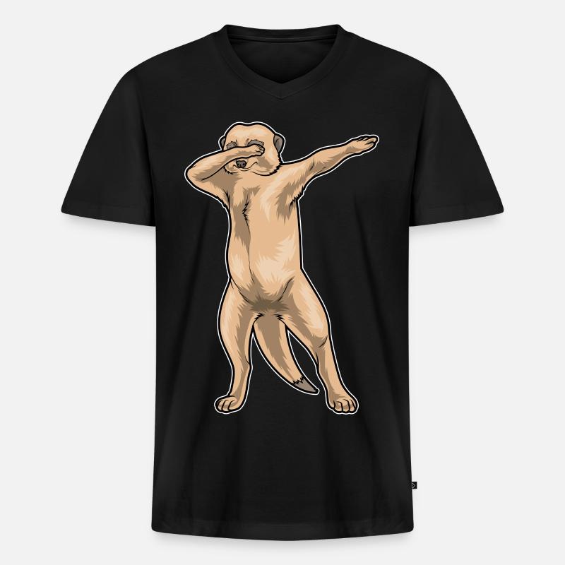 Erdmännchen Hip Hop Tanz - Männer Premium Bio T-Shirt mit V-Ausschnitt - Schwarz