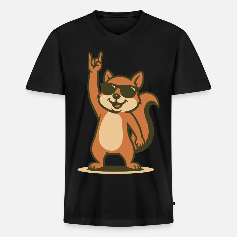 Rock’n’Roll Nussknacker - Männer Premium Bio T-Shirt mit V-Ausschnitt - Schwarz