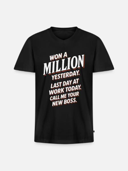 Humorous Office Motivation Quote - Men's Premium Organic T-shirt with V-neck - black