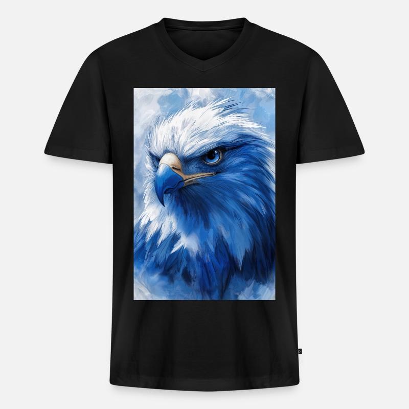 Illustration eines Adlers - Männer Premium Bio T-Shirt mit V-Ausschnitt - Schwarz
