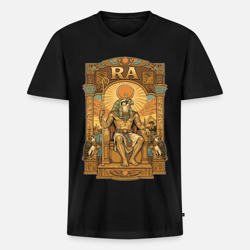 RA Thron - Männer Premium Bio T-Shirt mit V-Ausschnitt - Schwarz