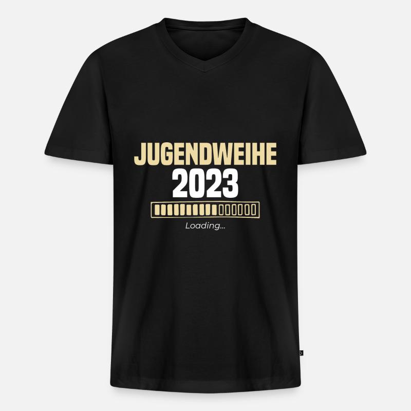 Jugendweihe 2023 Loading - Männer Premium Bio T-Shirt mit V-Ausschnitt - Schwarz