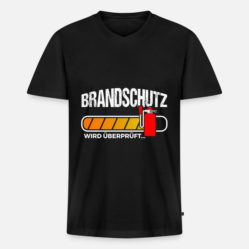 Brandschutz überprüft Brandschutzbeauftragter - Männer Premium Bio T-Shirt mit V-Ausschnitt - Schwarz