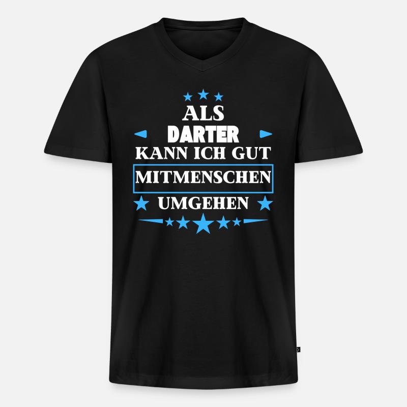 comme des dards. - T-shirt encolure en V Premium bio Homme - noir