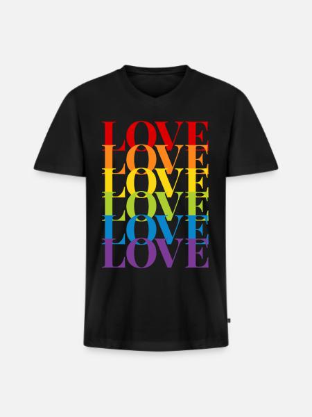 Love - Men's Premium Organic T-shirt with V-neck - black