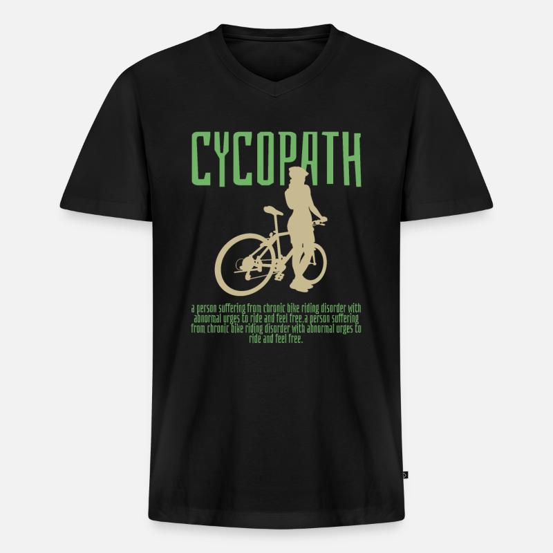 KYKOPATH - Männer Premium Bio T-Shirt mit V-Ausschnitt - Schwarz