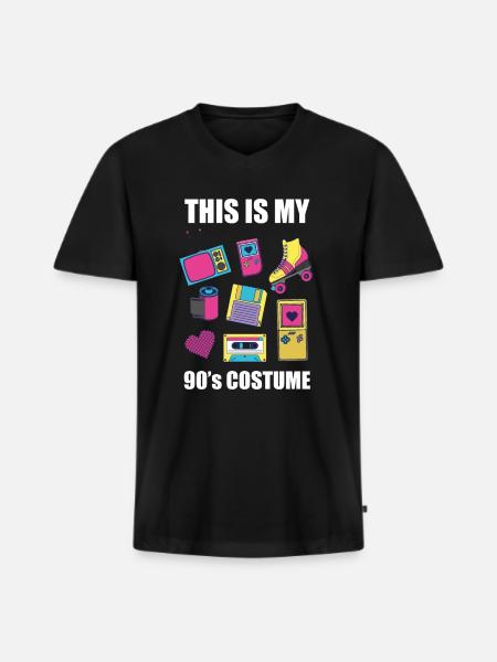 80s 90s 80s 90s - Men's Premium Organic T-shirt with V-neck - black
