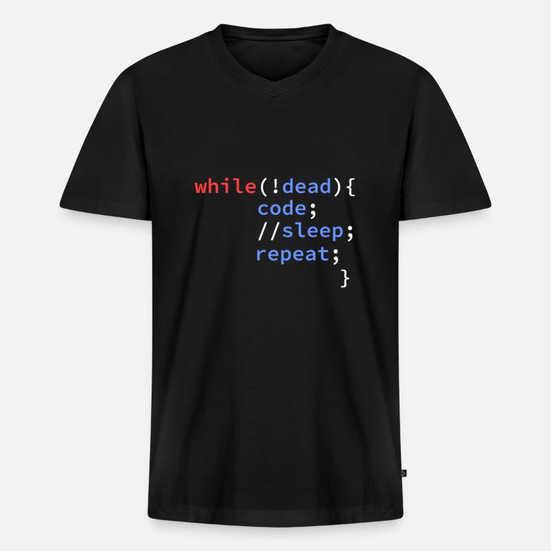 informatik entwickler coding programmierer - Männer Premium Bio T-Shirt mit V-Ausschnitt - Schwarz