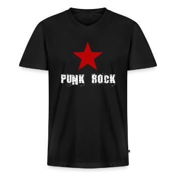 punker punk punkrock rocker - Männer Premium Bio T-Shirt mit V-Ausschnitt - Schwarz - Vorne - Nico (187cm)