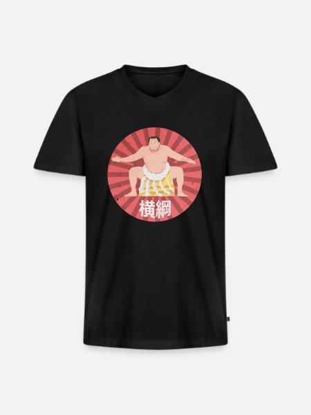 Sumo Grandmaster "Yokozuna" - Men's Premium Organic T-shirt with V-neck - black