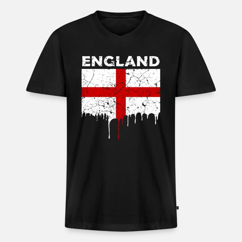 Union Jack - Men's Premium Organic T-shirt with V-neck - black
