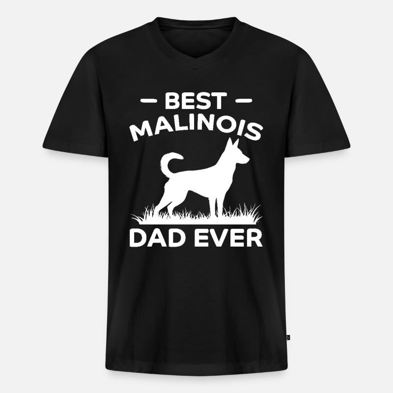 Belgischer Schäferhund Spruch Malinois Geschenk - Männer Premium Bio T-Shirt mit V-Ausschnitt - Schwarz