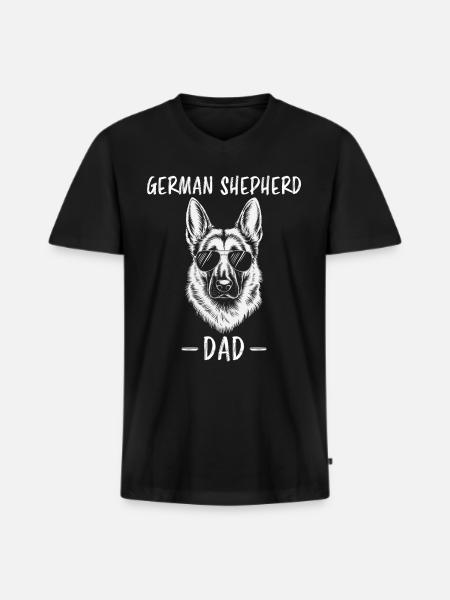 Deutscher Schäferhund Spruch Schäferhund Geschenk - Männer Premium Bio T-Shirt mit V-Ausschnitt - Schwarz