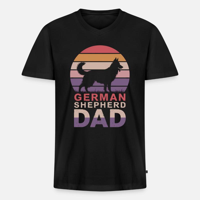 Deutscher Schäferhund Spruch Schäferhund Geschenk - Männer Premium Bio T-Shirt mit V-Ausschnitt - Schwarz