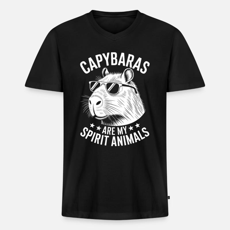 Capybara Spruch Lustiges Capybara Geschenk - Männer Premium Bio T-Shirt mit V-Ausschnitt - Schwarz