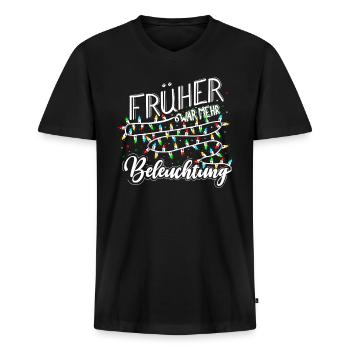 Früher War Mehr Beleuchtung Lustige - Männer Premium Bio T-Shirt mit V-Ausschnitt - Schwarz - Vorne - Nico (187cm)