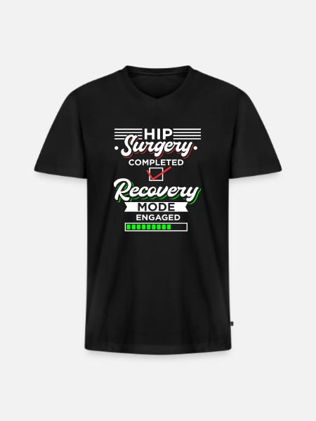 Hip Replacement Hip Surgery Gift - Men's Premium Organic T-shirt with V-neck - black