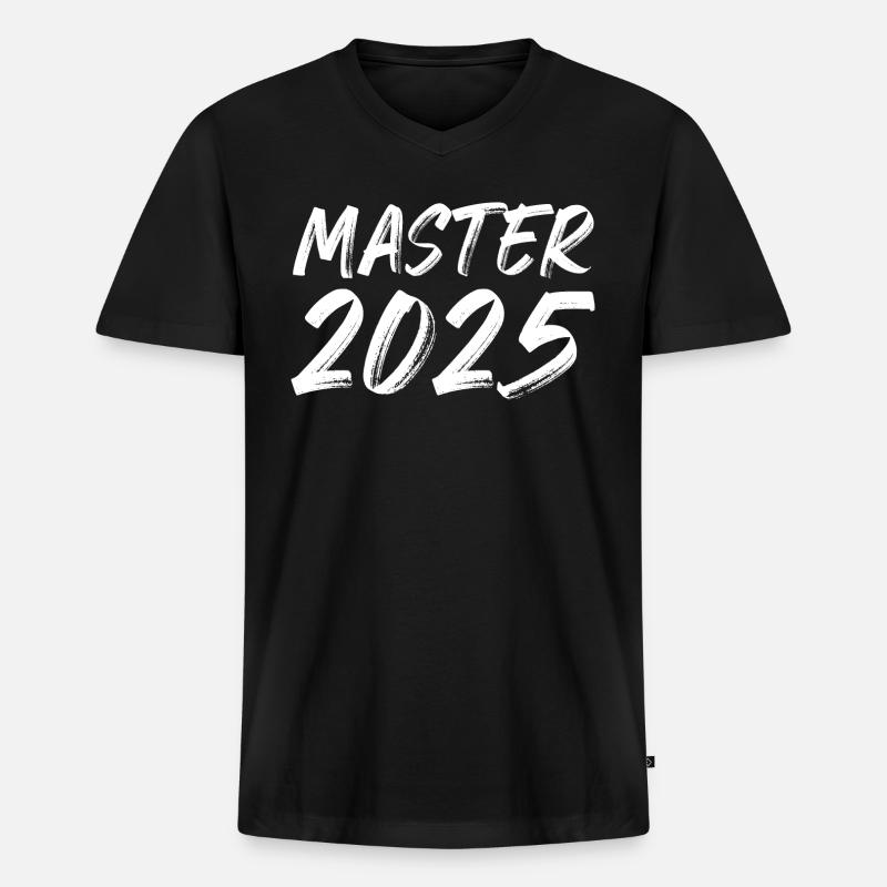 Master 2025 - Männer Premium Bio T-Shirt mit V-Ausschnitt - Schwarz
